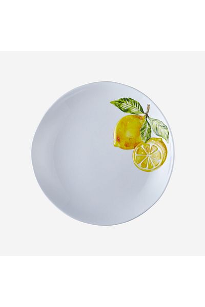 CHIARA ALESSI 28 Cm White Melamine Capri Dinner Plate