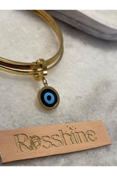 rosshine Ajda Bilezik Uyumlu Çelik Charm Siyah Nazarlı Model (BİLEZİK HARİÇ)