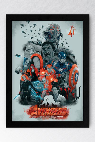 Saturn Πίνακας με κορνίζα Avengers Age Of Ultron - Πίνακας με αφίσα Avengers Marvel