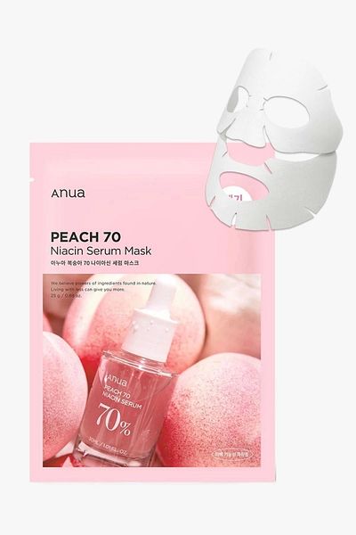 ANUA Niacin Serum Mask - Brightening and Moisturizing Peach Extract Niacinamide Serum Mask 25ml