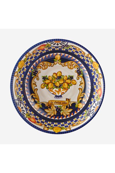 CHIARA ALESSI Capri Blue Melamine Bowl 20 cm
