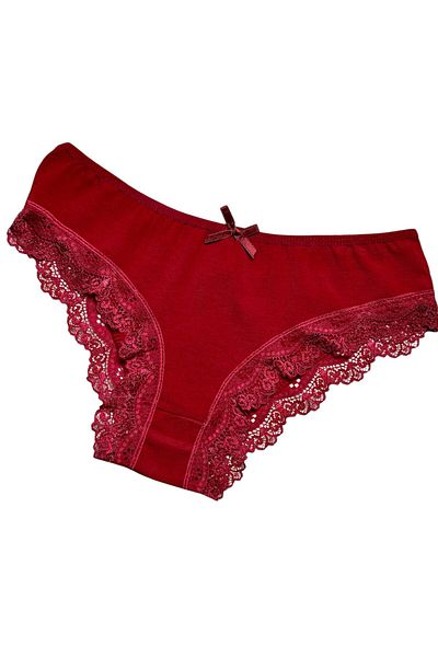 Gizli Butik Pachet de 6 chiloți bikini din bumbac cu dantelă pentru femei, colorați