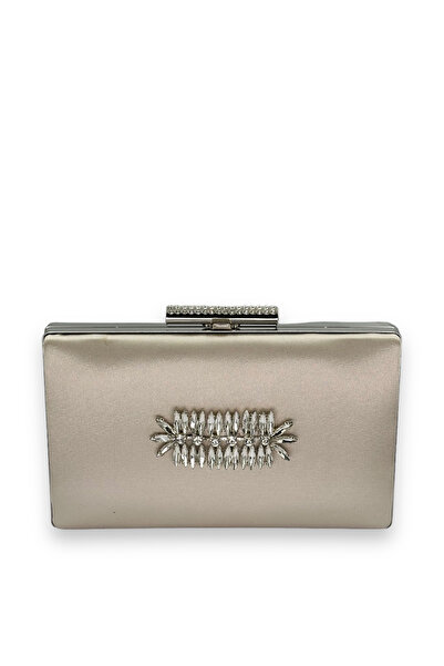 Generic Brand Nude Color Satin Crystal Jewelled Evening Dress Bag Evening Bag...