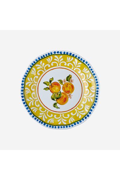 CHIARA ALESSI Capri Yellow Melamine Breakfast Plate 23 Cm