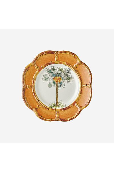 CHIARA ALESSI Bamboo Orange Melamine Breakfast Plate 23 Cm