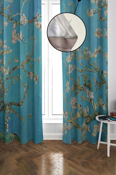 Doruklar Home Collection Blackout Light Proof Blackout High Quality Modern Patterned 2 Blades Background Curtain 140 X 270 Nes Series