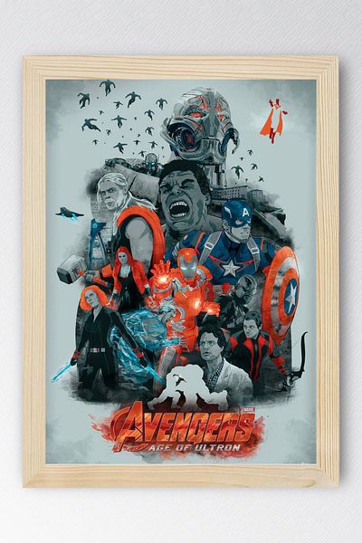 Saturn Avengers Age of Ultron Framed Painting - Avengers Marvel Poster Painting