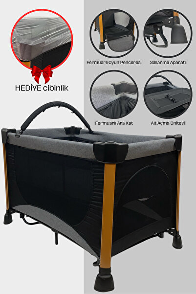 BEBEGOLD Taşınabilir, Hafif, Çantalı, Tekerlekli, Alt Açmalı, Sallanır OYUN P...