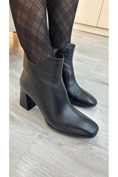 by emine eren emotion shoes MENTHA SİYAH DERİ BOT