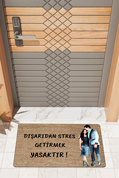 Rugmood Modern Dijtal Baskı Sarılan Çift Dış Kapı Önü Paspası