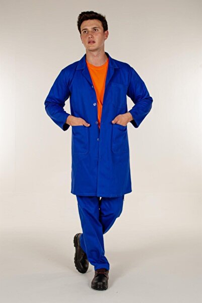 Mert Giyim Cobalt Blue Gabardine Men's Work Apron