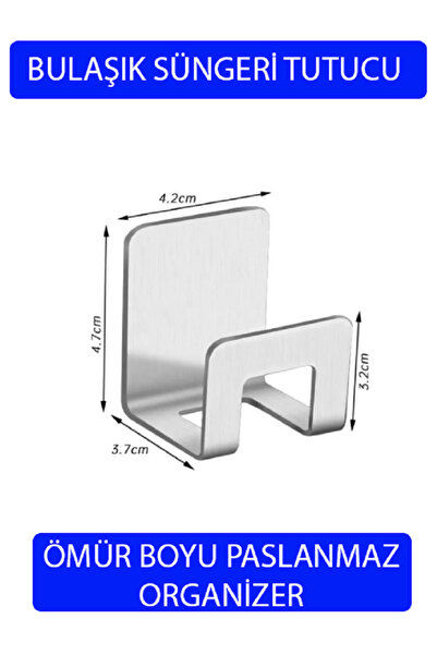 takasat Ömür Boyu Paslanmaz 1 Adet Çok Amaçlı Lif Tutucu Banyo Mutfak Organiz...