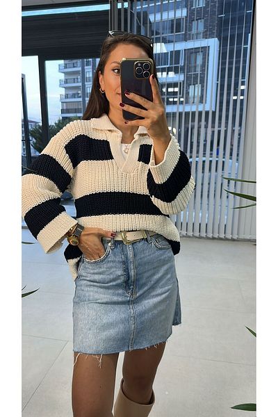 caddstore Pulover de tranziție crem negru