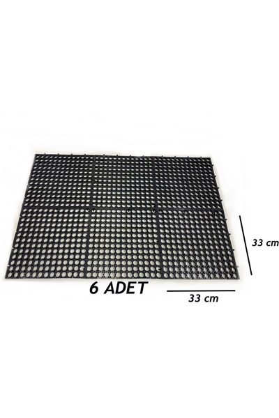 bademlerhali Kauçuk Paspas Altı Açık Lastik Kauçuk Petek Paspas 100 cm x 66 cm Kapı Önü dış mekan paspas 6 ADET