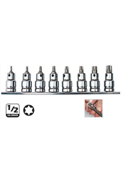 Ceta Form 1/2” Torx Tip Socket Set (Short Type) 9 Pieces - C28S-Rt9