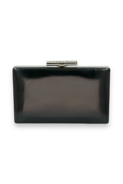 Wedding Fashion Geantă elegantă din piele de culoare neagră, piele mată – potrivită pentru seară, nuntă, logodnă, Henna.