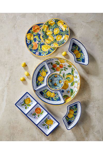 CHIARA ALESSI Capri Blue Melamine Dinner Plate 28 Cm