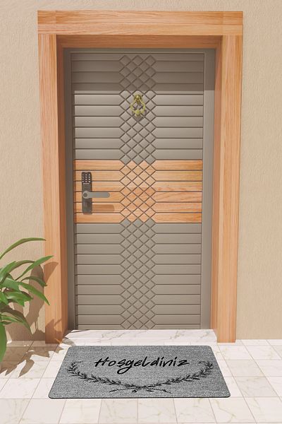 Rugmood Modern Digital Printing Door Gray Welcome Door Mat