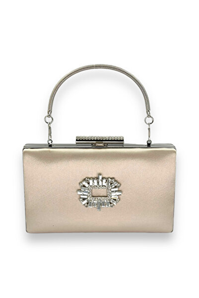 MidStore Women's Evening Dress Bag – Satin with Crystal Stones, Clutch Portfo...