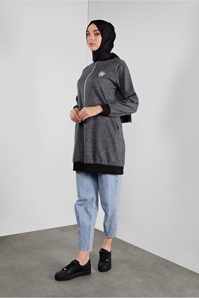 TRENDTESETTÜR Γυναικείο μπουφάν με φερμουάρ σε γκρι (K.GREY) 1646