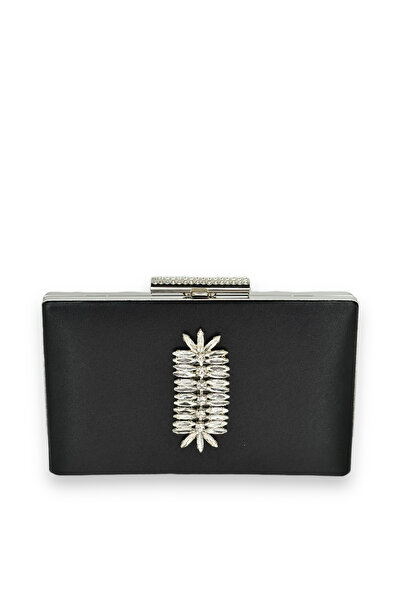 MidStore Black Color Satin Crystal Stone Evening Dress Bag Evening Bag Henna ...