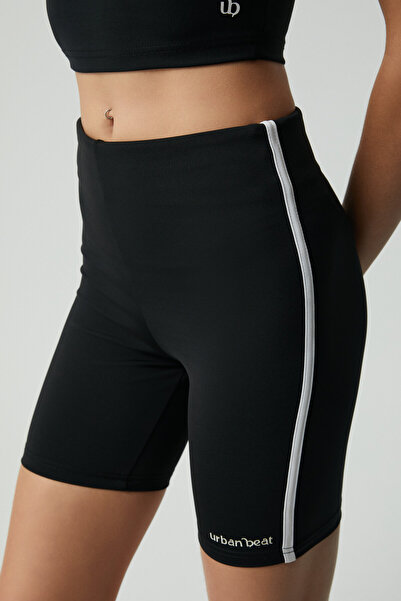 Urban Beat PHARSA Kadın Şerit Biyeli Yumuşacık Siyah Şort