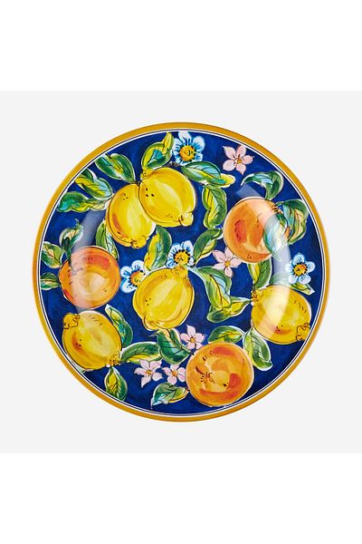 CHIARA ALESSI Capri Blue Melamine Dinner Plate 28 Cm