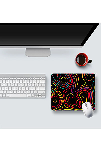 Colored Topography Map 22x18cm MP372218 ilyuka Mini Boy Gaming Mousepad Dikişsiz Kenar Kaymaz Taban