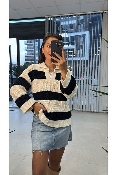 caddstore Pulover de tranziție crem negru