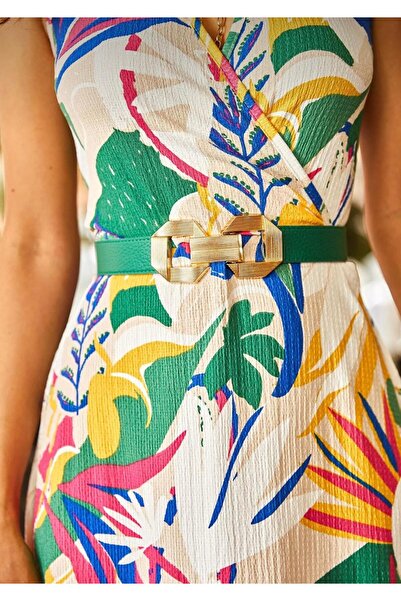 MODAM HİFA Snap-On Back Elastic Women's Belt Dress Belt Shirt Belt Coat Belt Rhinestone Belt Pants