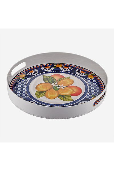 CHIARA ALESSI Portofino Blue Melamine Tray 40 Cm