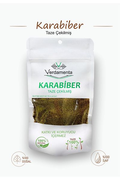 verdamenta Black Pepper Ground - 100% Pure and Additive Free (100 Gr) - Daily Fresh Ground