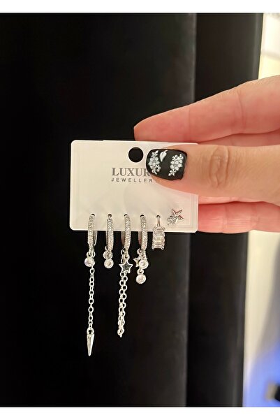 ŞEYMA KANDEMİR 6'LI TASARIM ÇELİK KÜPE