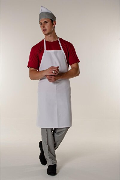 Mert Giyim Beyaz Aşçı ve Mutfak Askılı Önlük