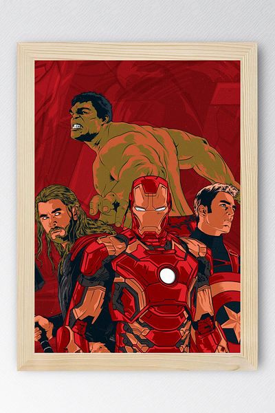 Saturn Avengers Framed Painting - Avengers Marvel Poster Painting