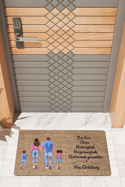 Rugmood Modern Dijtal Printing Family This House No Stress Bring It Door Front Mat