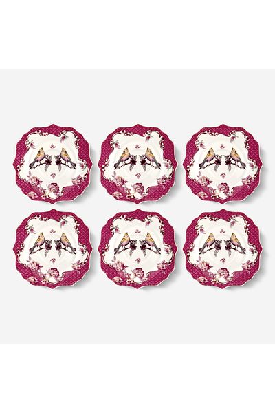 CHIARA ALESSI Allure Pink Porcelain Tea Plate Set 15 Cm