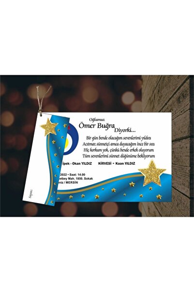 by-za davetiye Beyza Davetiyecilik Sünnet Davetiyesi Sünnet Düğün Davetiyesi (50 Adet )