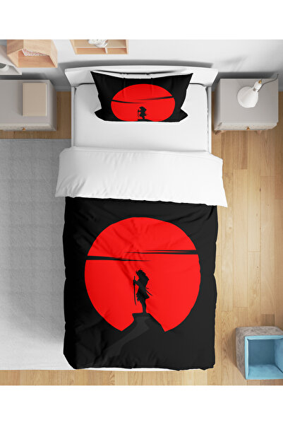 Home Set de lenjerie de pat pentru o persoană, imprimat digital 3D Ninja, fără cearșaf