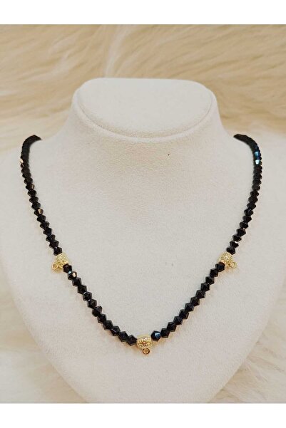 NİŞANTAŞI ACCESSORİES SİYAH TAŞLI 3 LÜ KOLYE