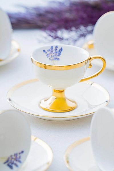 Home Acar Miranda Gold Luxury Porcelain Set of 2 Cups