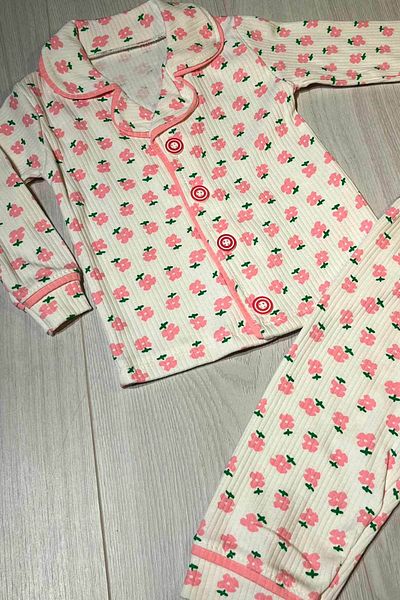 peki baby&kids Set de pijamale cu imprimeu floral pentru fetiță - Cumpărați 5 Obțineți 4, jachetă și pantaloni ca cadou 17024