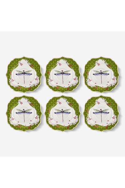 CHIARA ALESSI Allure Green Porcelain Tea Plate Set 15 Cm
