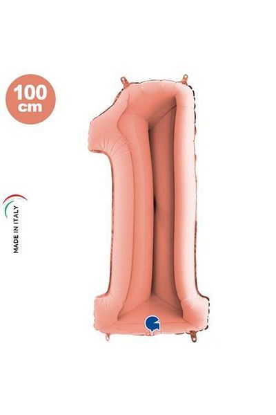 Parti Dükkanım 1 Figure Foil Balloon Rose Gold (100x35 cm)