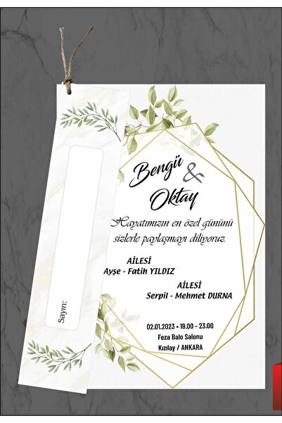 by-za davetiye Düğün - Nişan & Kına Davetiyesi (50 Adet )