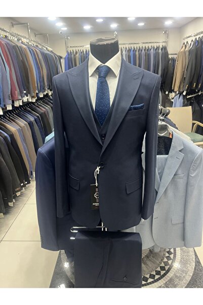 MASSARO ERKEK KIŞLIK FLANEL YELEKLİ TAKIM ELBİSE