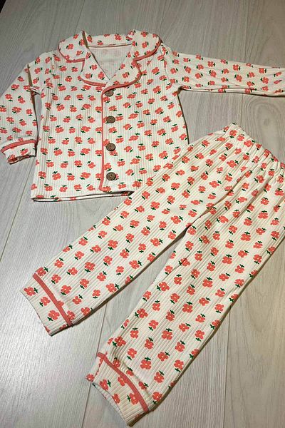 peki baby&kids Floral Print Pajamas Set for Baby Girl Kid - Add 5 Pay 4, Jacket and Pants Gift 17024