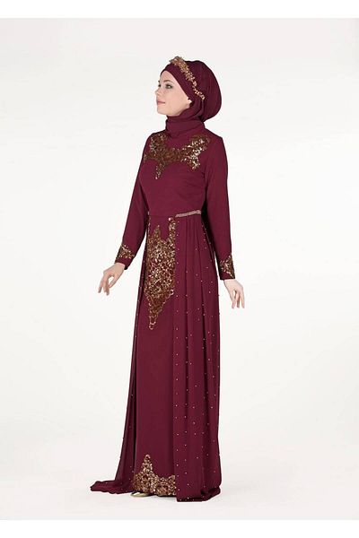 TRENDTESETTÜR Βραδινό φόρεμα με σιφόν μέσης και λεπτομέρεια μαργαριτάρι 2951