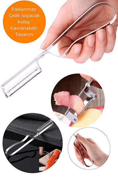 Kinlee Paslanmaz Çelik Sebze Ve Meyve Soyucu - Ergonomik Kavrama Tasarımlı Gü...