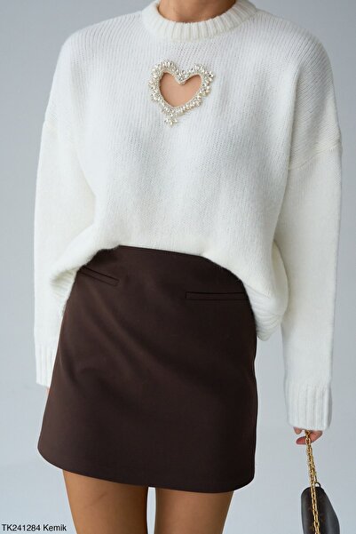 DMBASİC سترة محبوكة بتفاصيل على شكل قلب